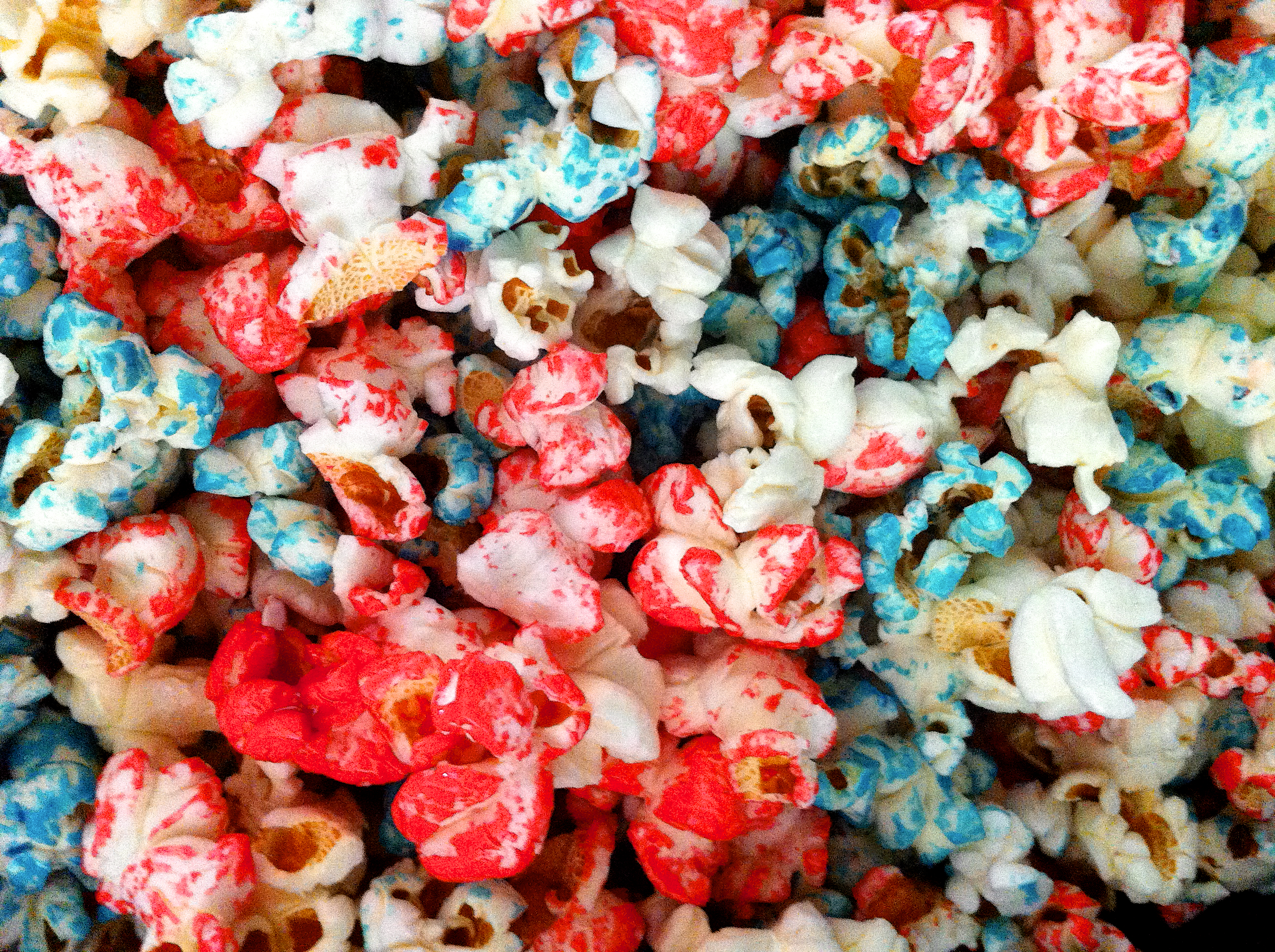 Fourth of July red, white and blue popcorn